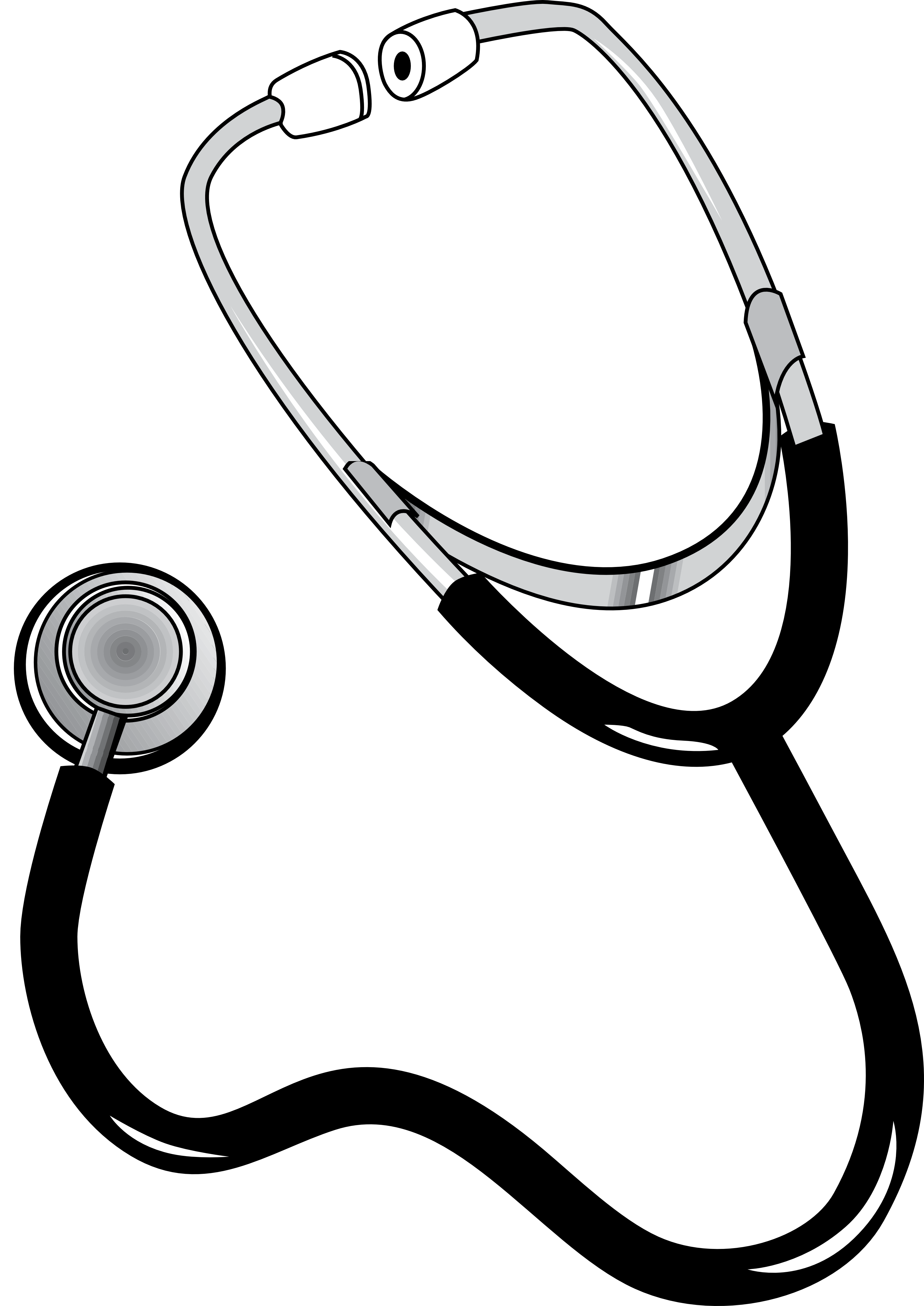 Ekg clipart stethoscope. Couch black and white