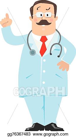 Eps illustration funny vector. Clipart doctor light