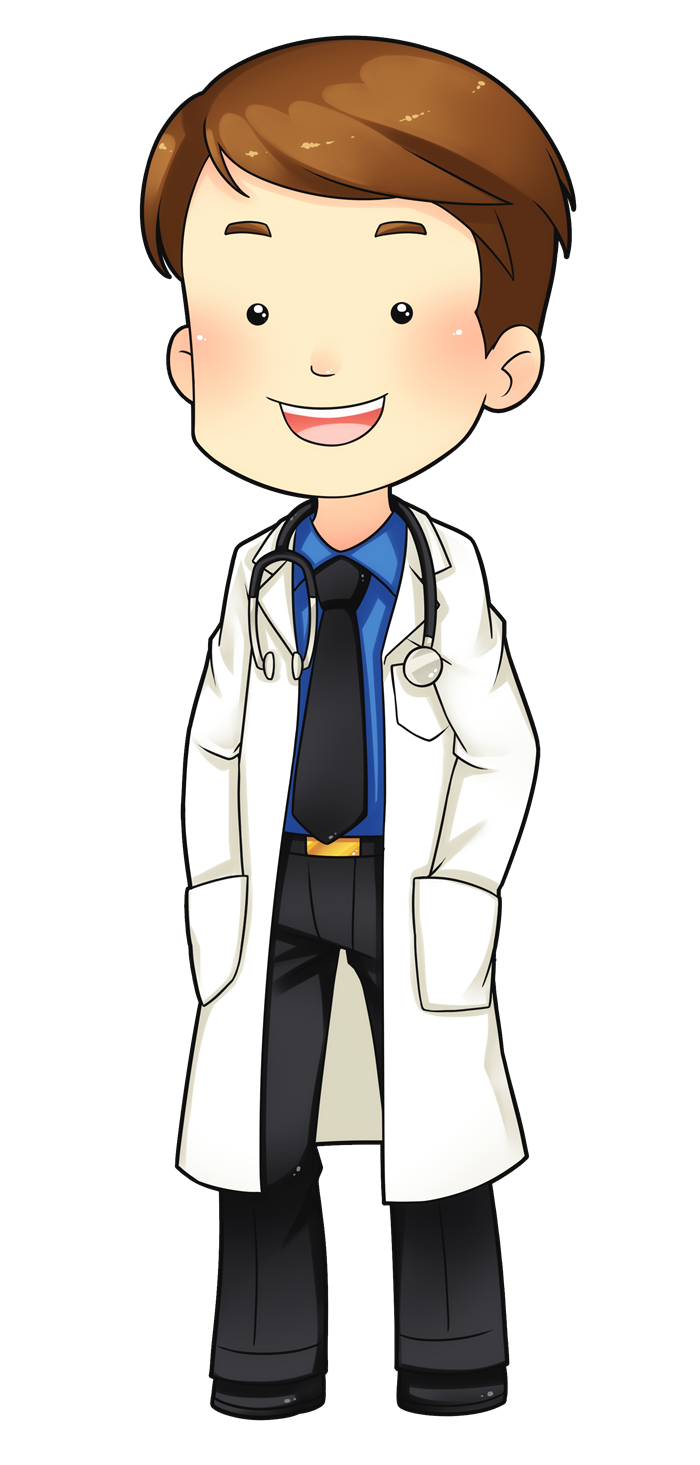 Upstanding pain and spine. Doctors clipart physician