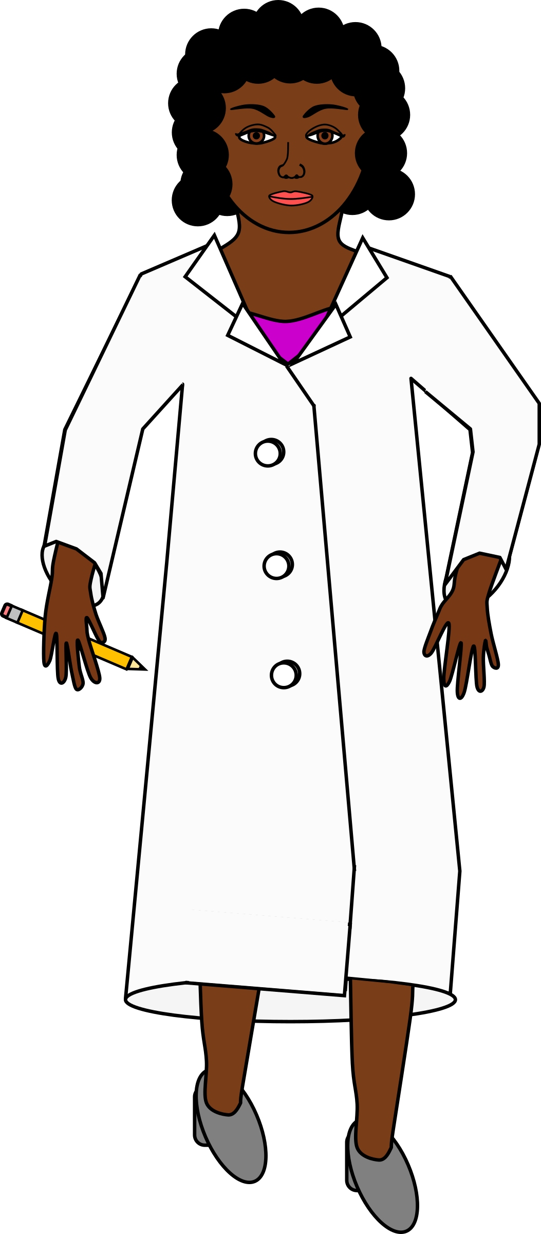 Female clipart forensic scientist. Holding a pencil big