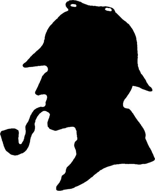 Holmes silhouette decal removable. Mystery clipart sherlock homes