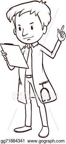 Clipart doctor simple. Vector a sketch of