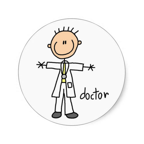 Doctor sticker zazzle com. Doctors clipart stick figure