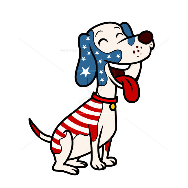 clipart dogs 4th july