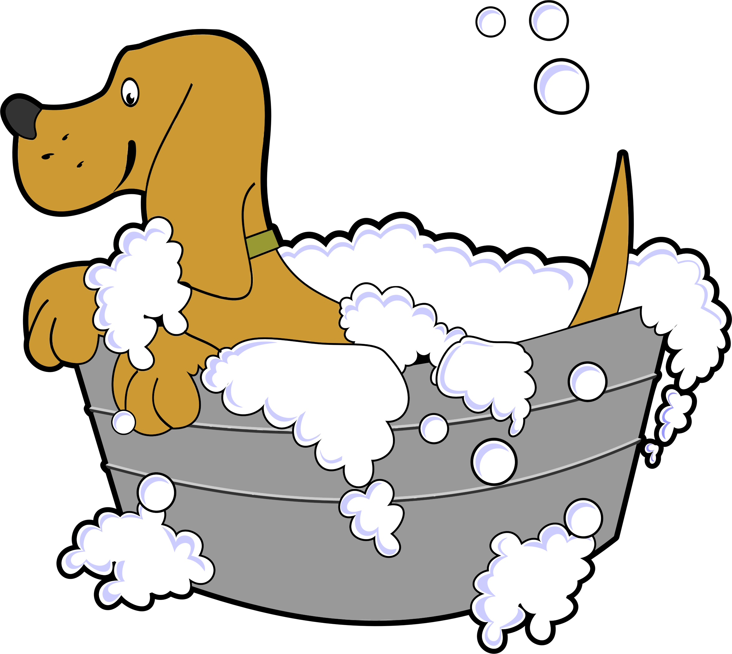 dog clipart bath