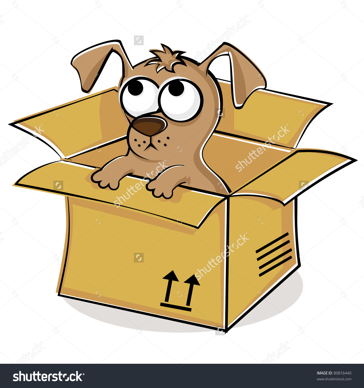 In a . Clipart dog box