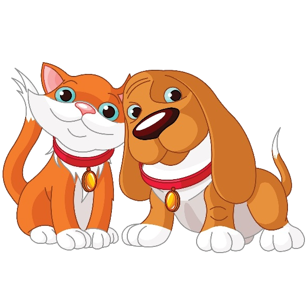 Cartoon and collection pictures. Dog clipart cat