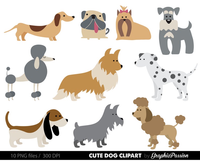 clipart dogs cute
