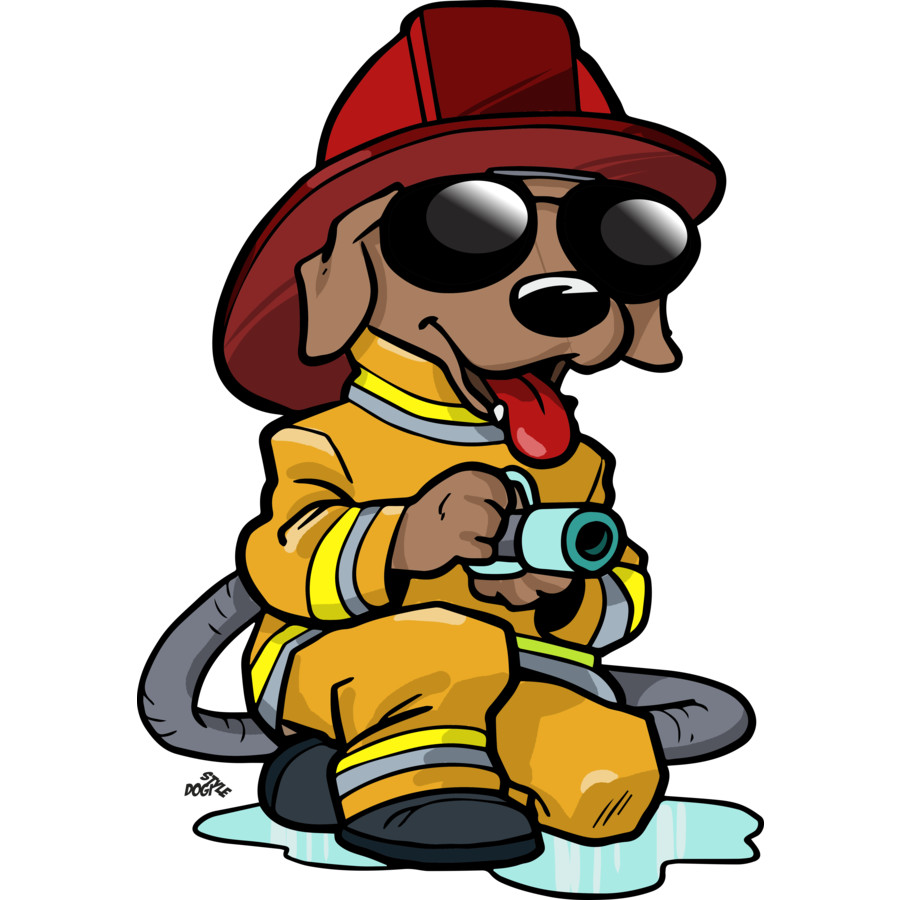 firefighter clipart dog