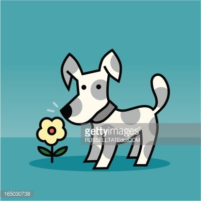 dog clipart flower