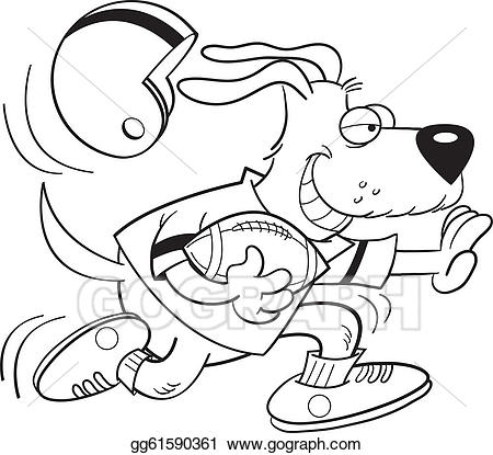 Dog clipart football. Vector stock playing illustration