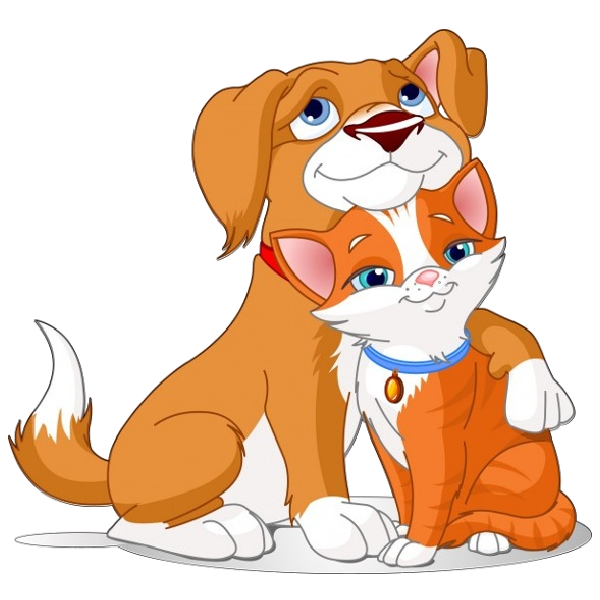 Clipart dog hug. Cat pencil and in