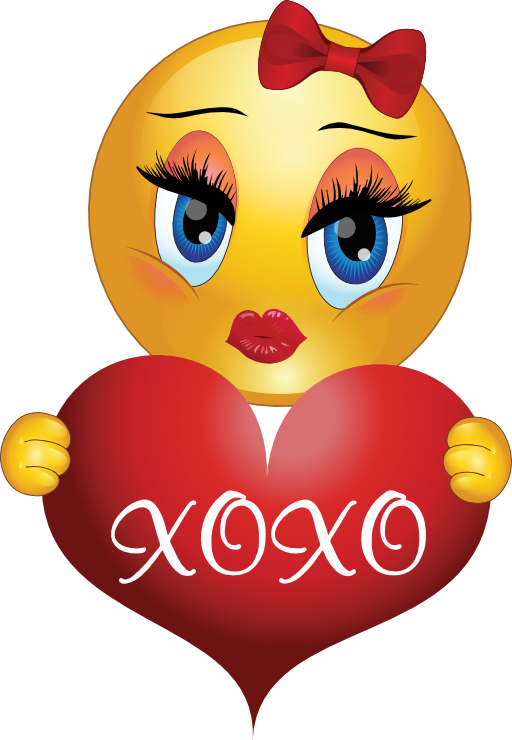 Kiss clipart goodbye hug. Xoxo girl smiley emoticon