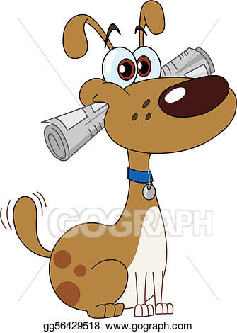 clipart dog newspaper