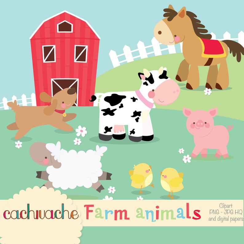 Clipart houses sheep. Farm animals horse cow