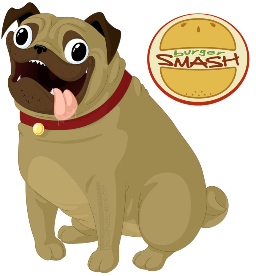 Clipart dogs pug. Burger the info by