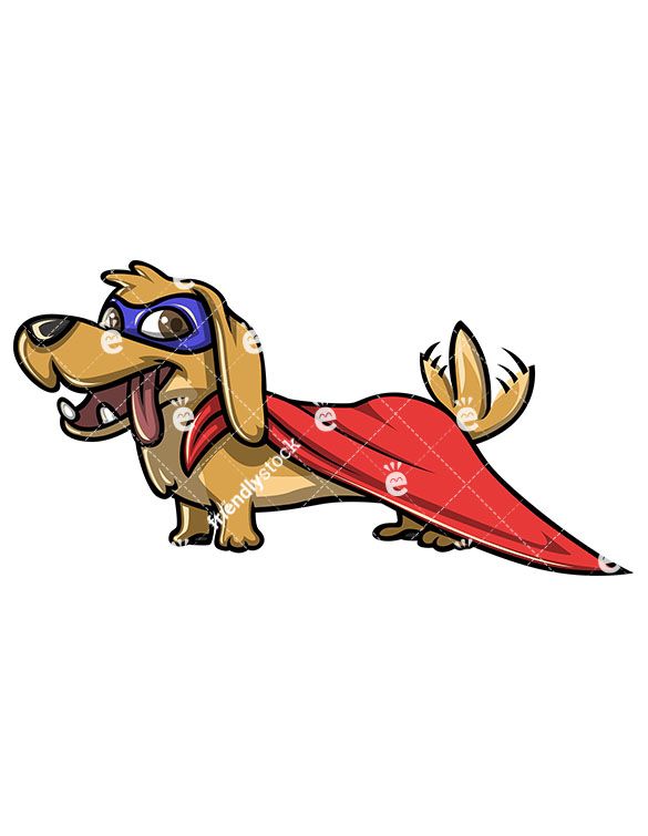 clipart dog superhero