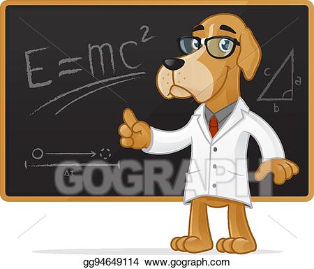 Scientist clipart dog. Vector art drawing gg