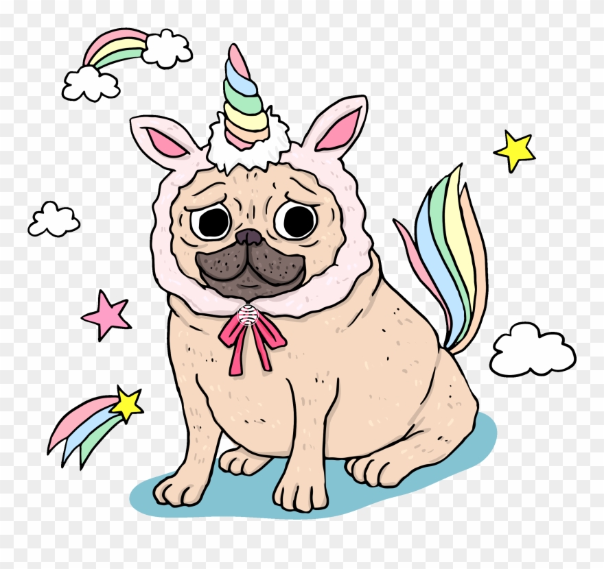 clipart dog unicorn