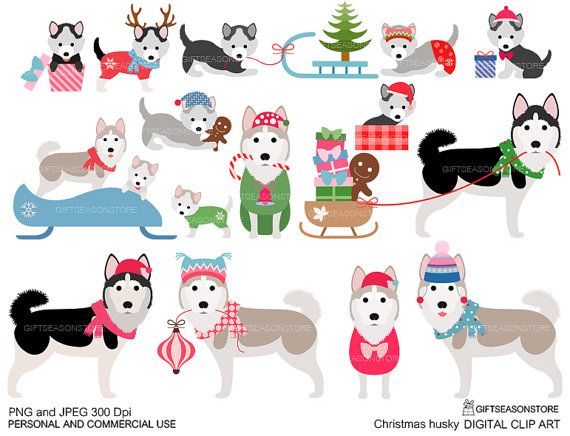 clipart dog winter