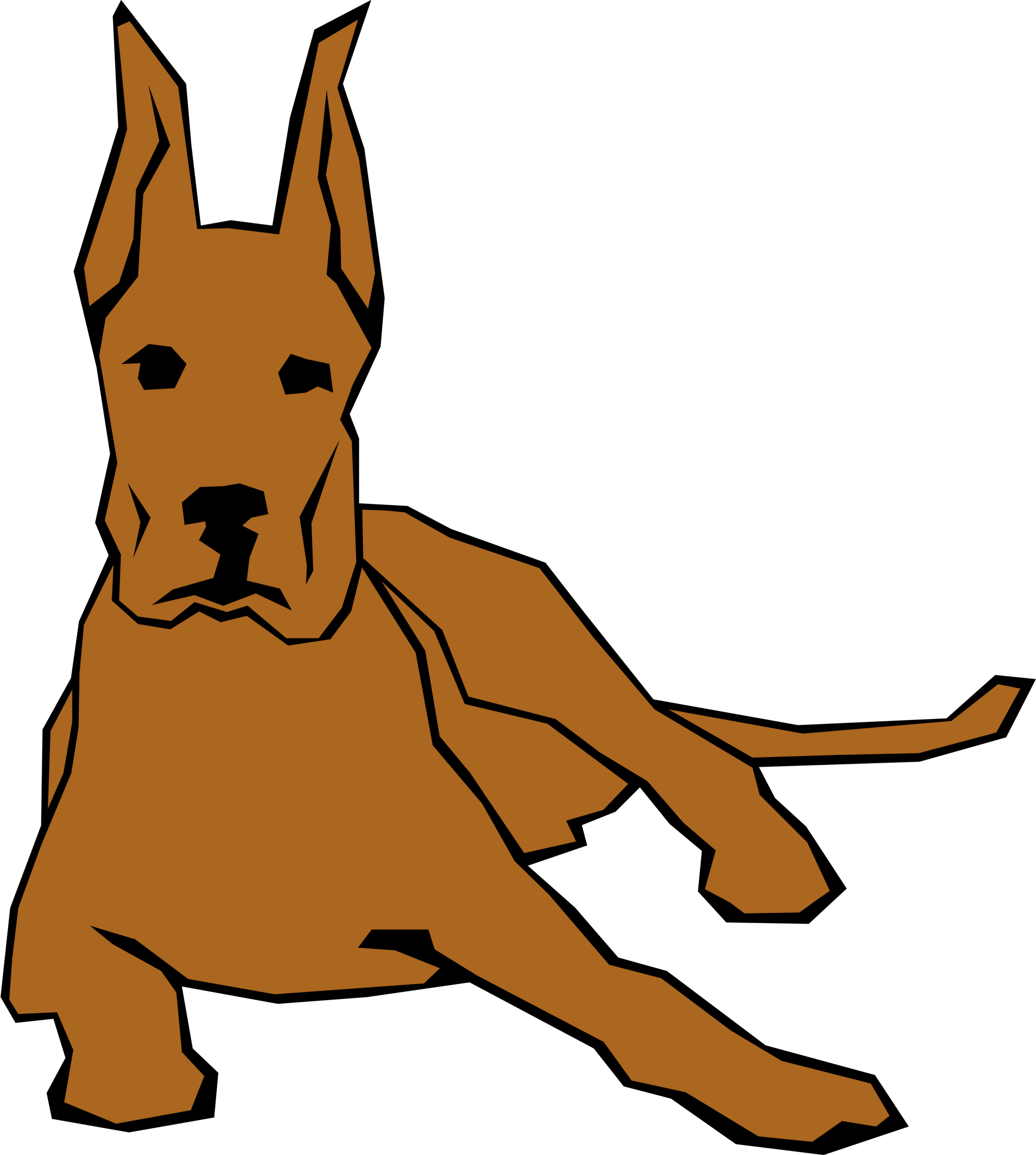 Simple drawing of at. Line clipart dog