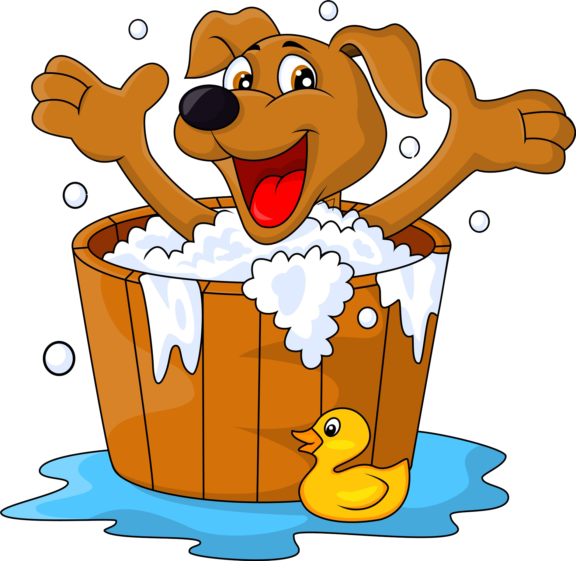 clipart dogs bath tub