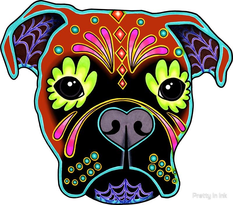 Boxer in fawn of. Clipart dogs day the dead