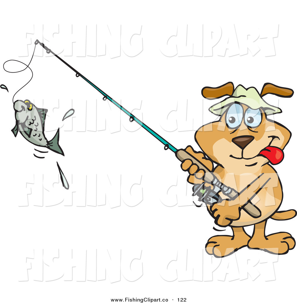 clipart dogs fishing