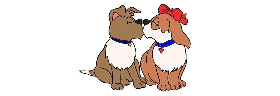 clipart dogs kiss