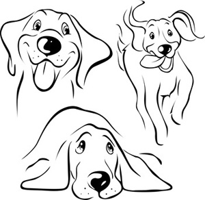 dogs clipart line