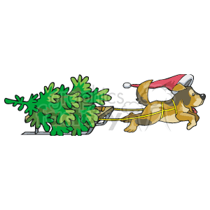 clipart dogs tree