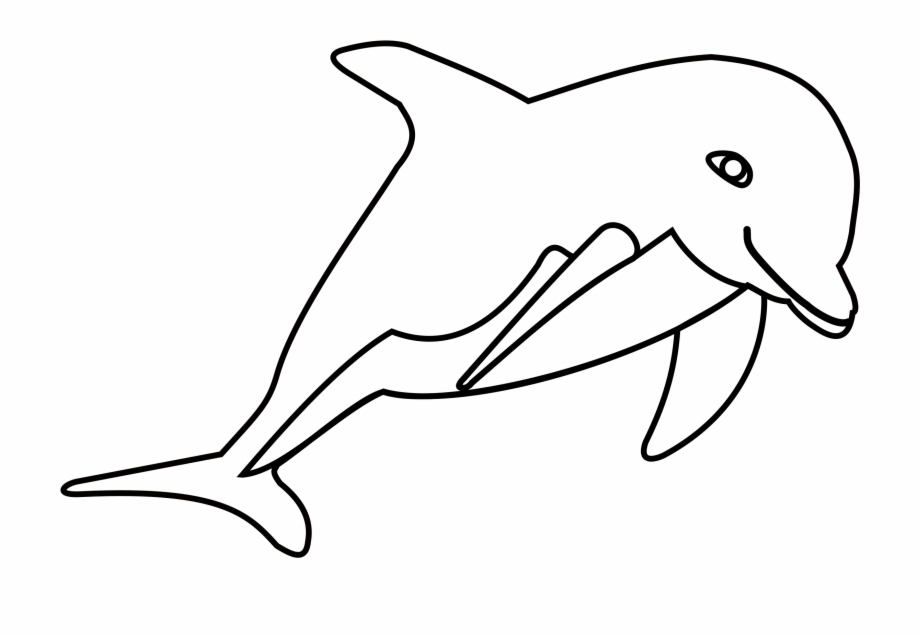 clipart dolphin black and white