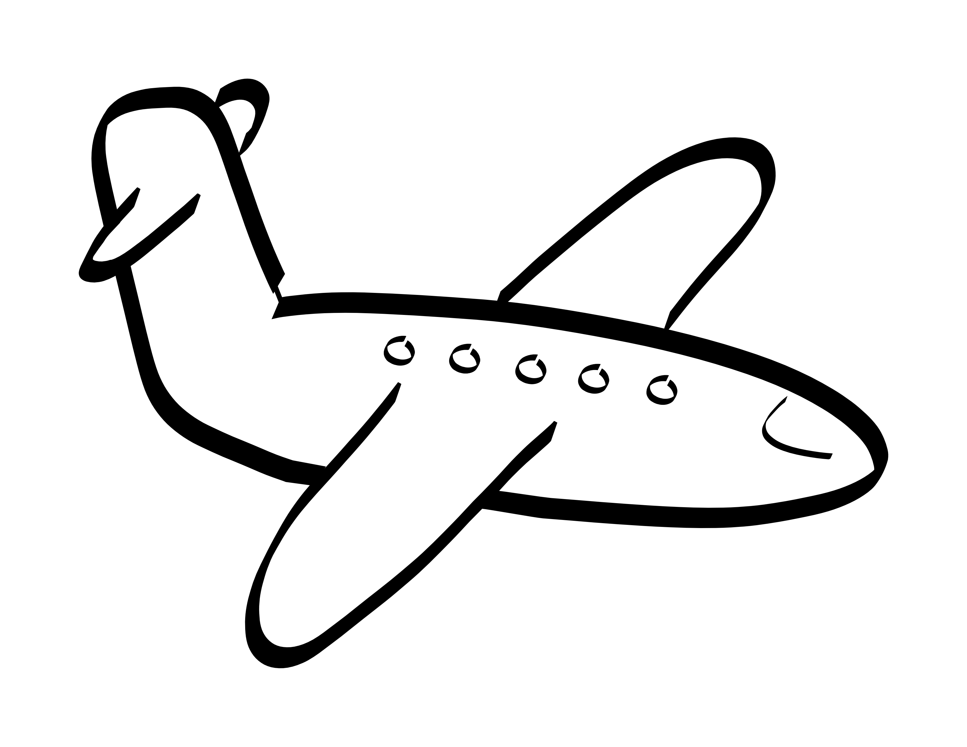 Simple airplane coloring page. Google clipart black and white