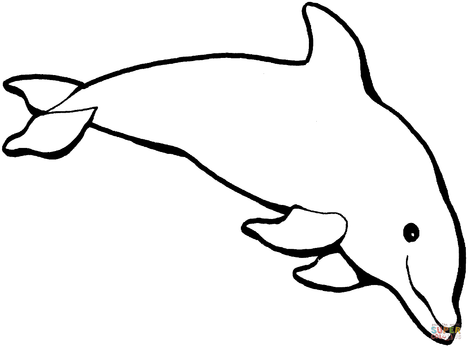 clipart dolphin coloring page