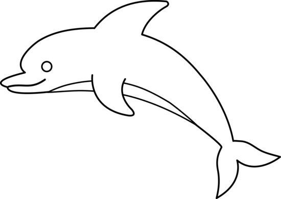 dolphins clipart black and white