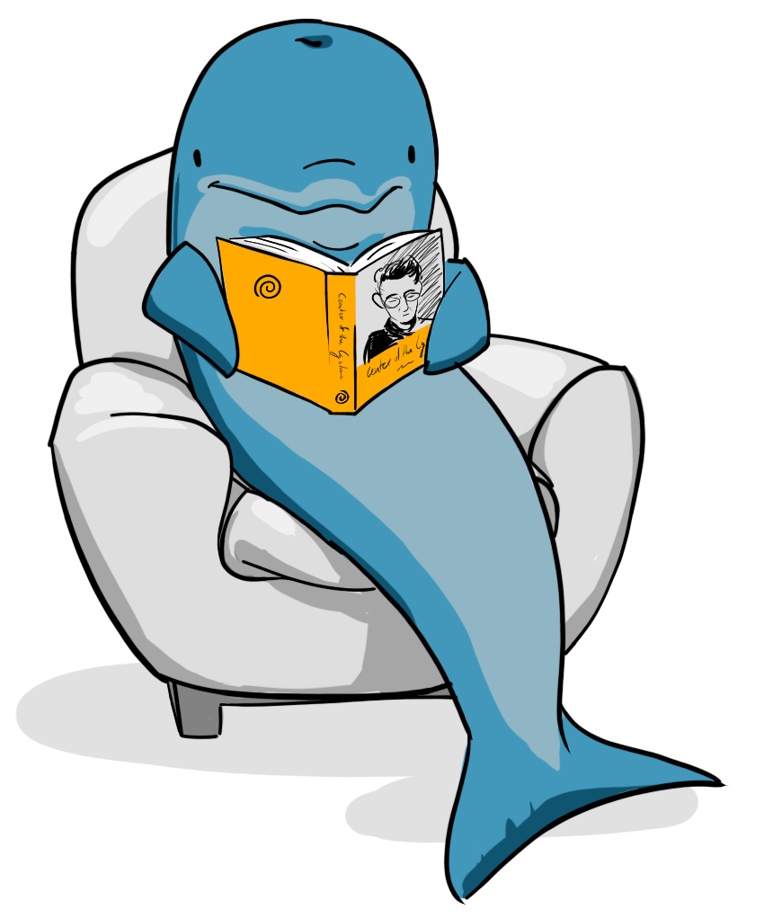 Dolphin reading book