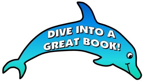 dolphin clipart reading book