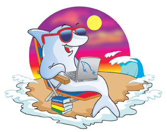 dolphin clipart reading book