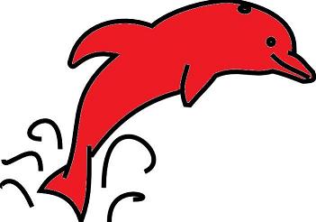 clipart dolphin red