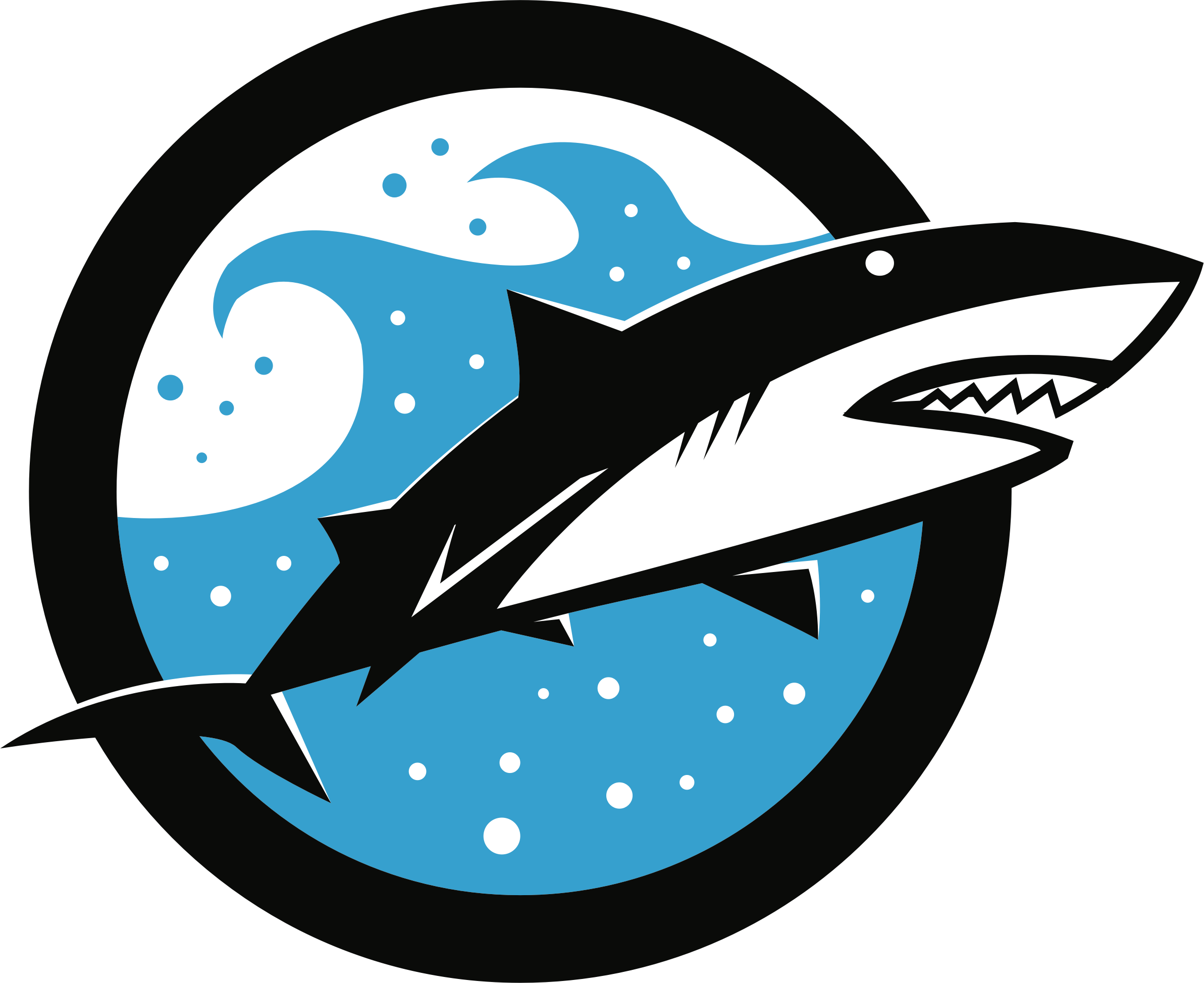 Shark logo big image. Waves clipart dolphin