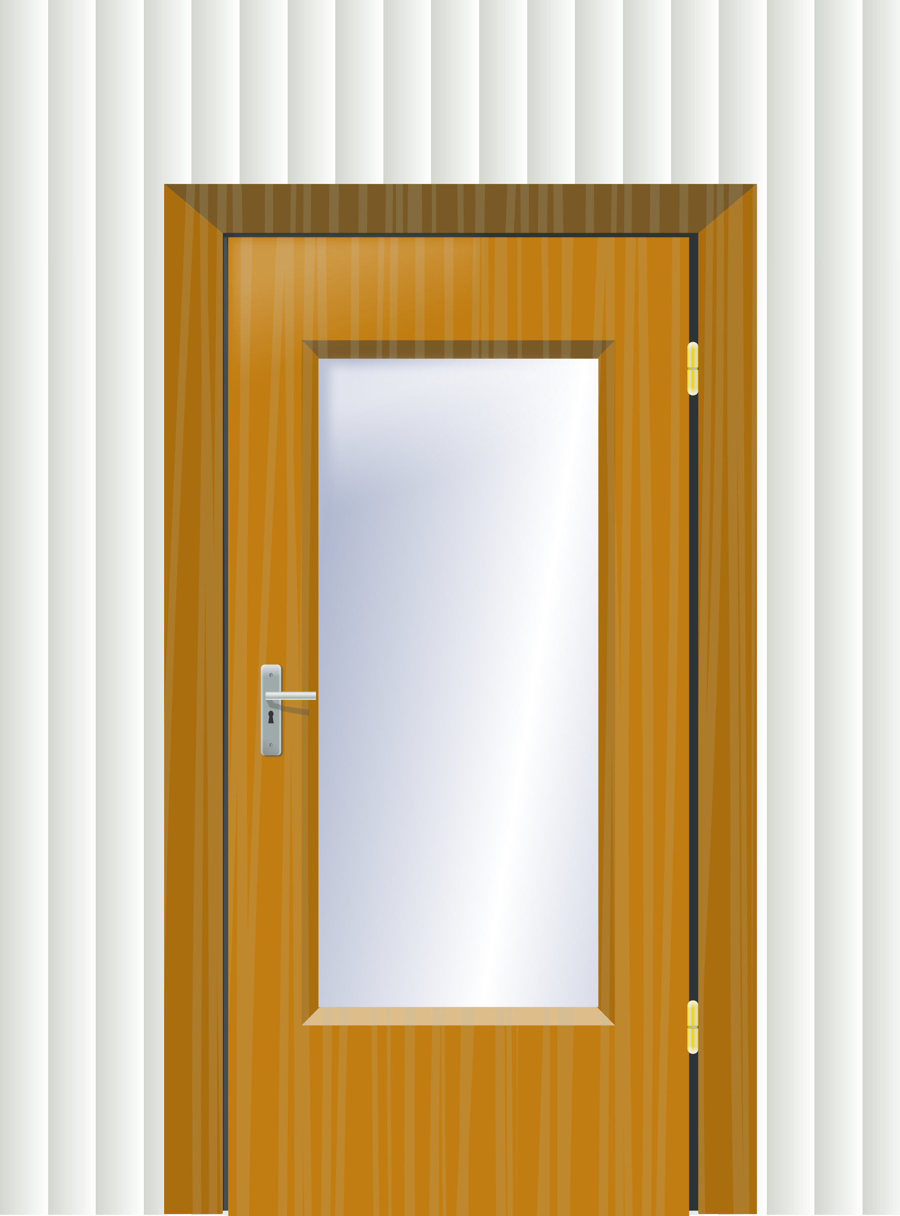 Door clipart big door. With cristal and wall