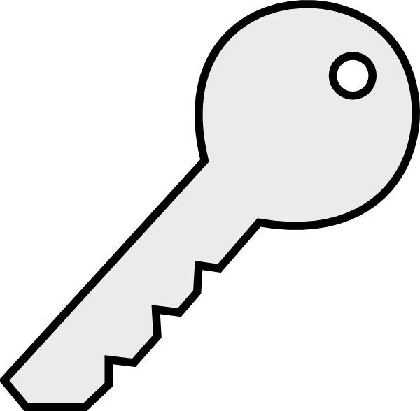 Door black and white. Free clipart key