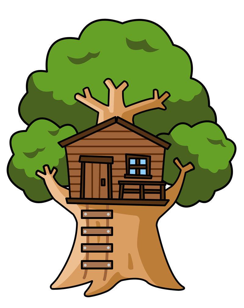 Ladder clipart tree house. Cartoon houses free download