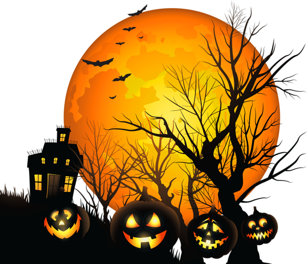 Large haunted house and. Mansion clipart halloween