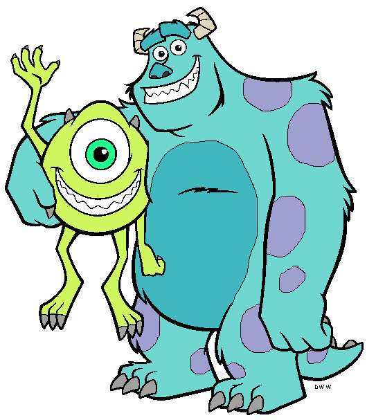 Sulley and wazowski monsters. Clipart tiger mike