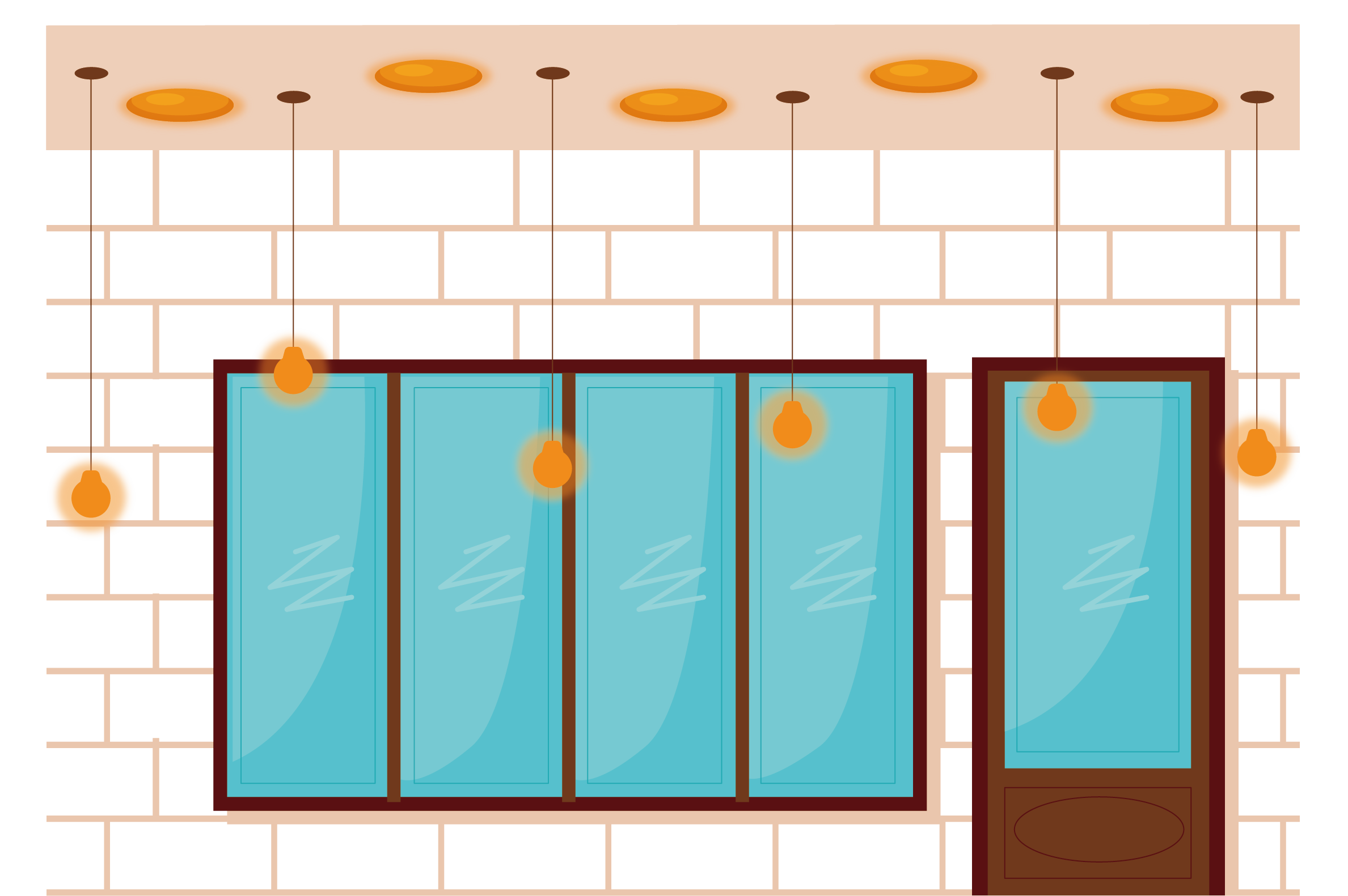 Clipart door orange door. Glass wall poster cartoon