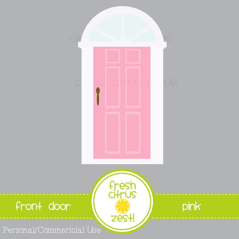 door clipart pink door