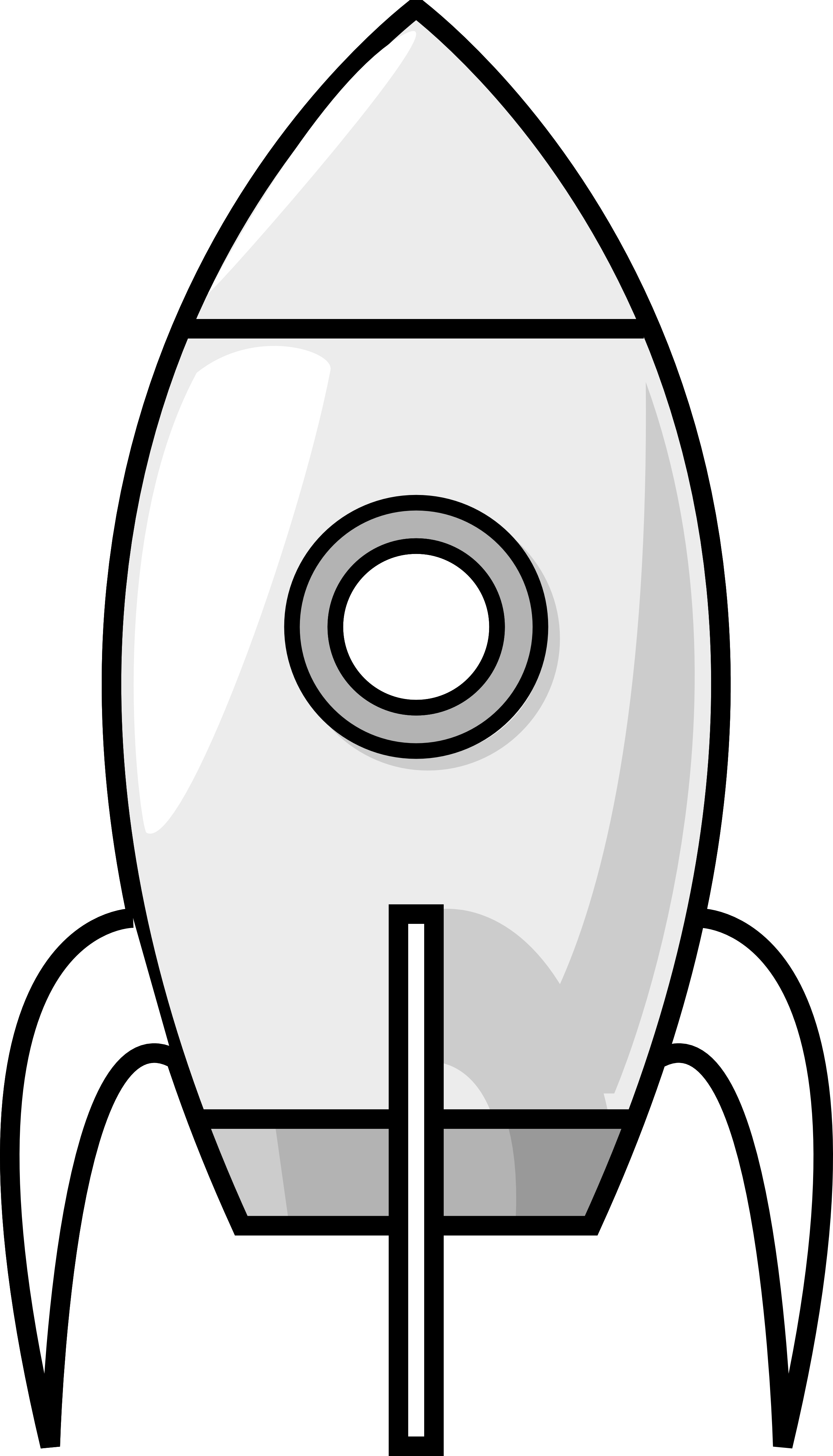 Black and white panda. Clipart rocket space transportation