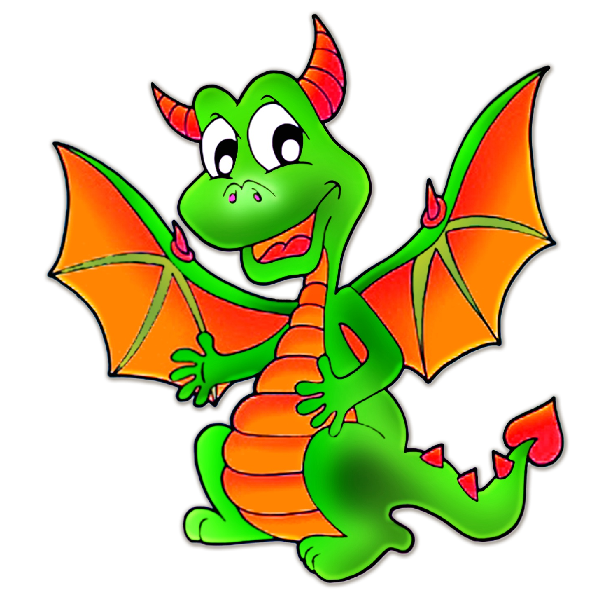 Cute dragons cartoon clip. Parade clipart animated