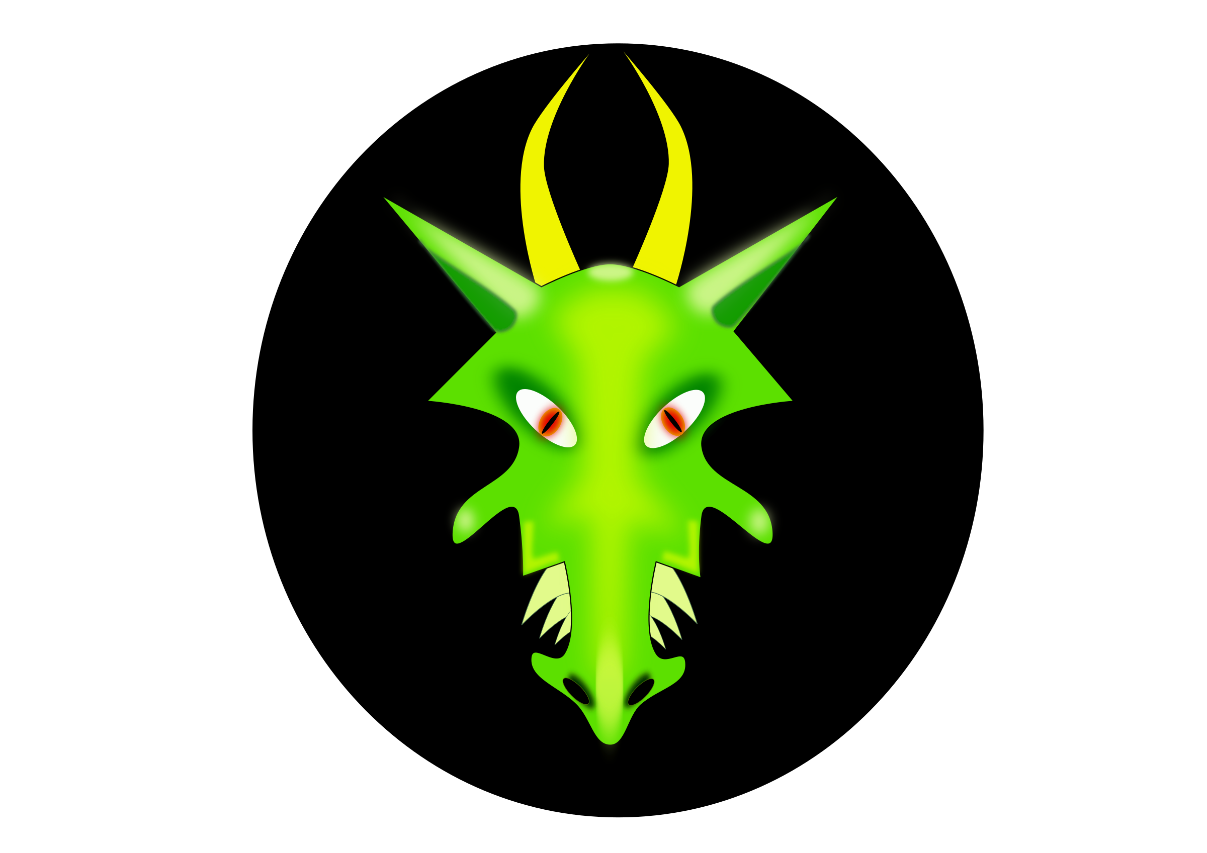 Clipart dragon avatar. Face of a green